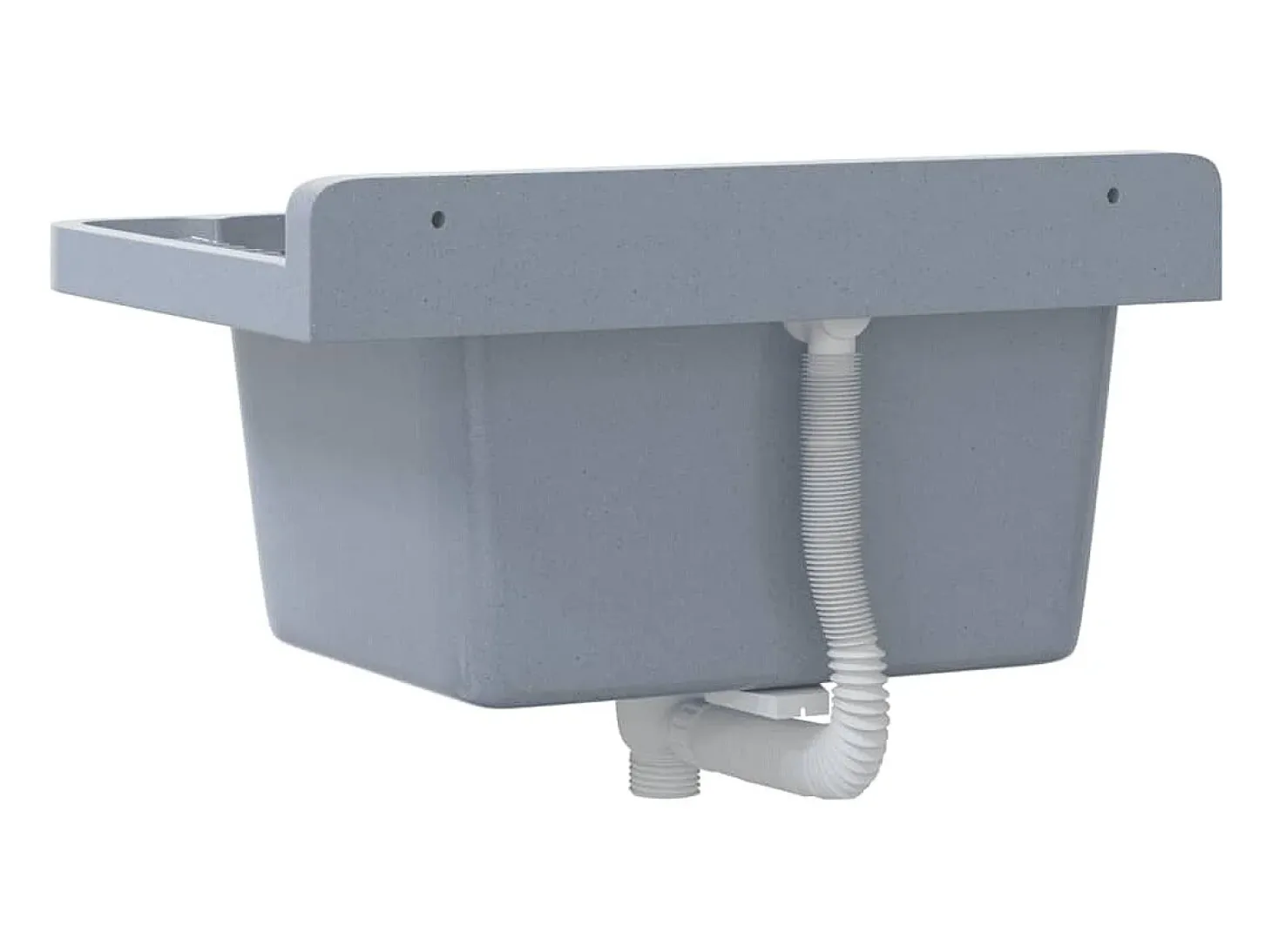 Lavabo de pared, gris, 50x35x24 cm, resina