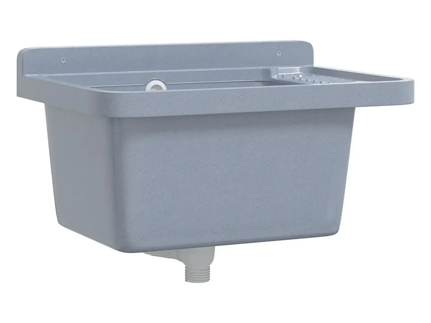 Lavabo de pared, gris, 50x35x24 cm, resina