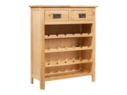 Lawrence John Mueble botellero de madera maciza de roble 72x32x90 cm