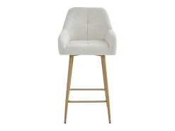 LEA-Silla de bar de tela Ikon Beige y metal madera (x2)