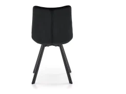 LIBERTY Silla contemporánea de terciopelo negro con patas de metal