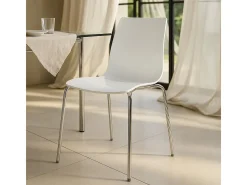 Lollipop Grand Soleil conjunto de 12 sillas con patas de acero Stock - Blanco