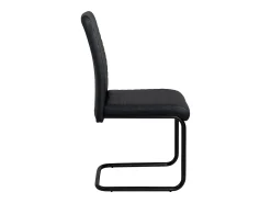 Lote 2 sillas de comedor diseño símil cuero patas metálicas OPUS (Negro-i)