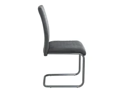 Lote 2 sillas de comedor diseño tela patas metálicas OPUS (Gris)