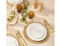 Lote de 6 Platos Llanos Stone Marfil 27 cm - Colección Moderna y Acogedora