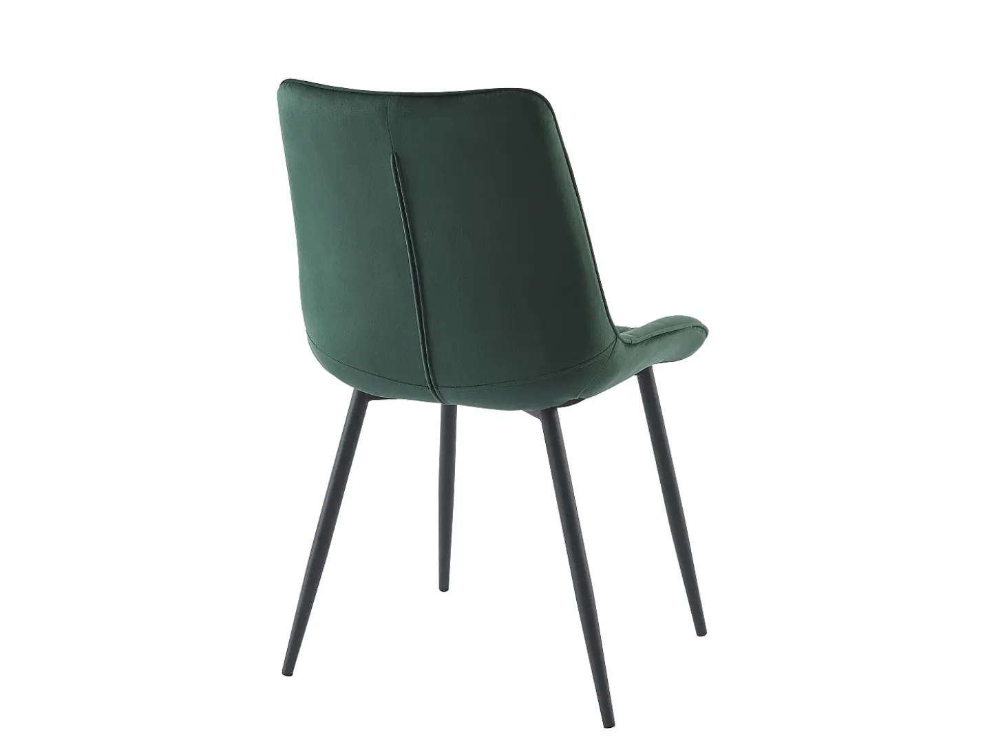 Lote de 6 sillas acolchadas - Terciopelo y metal negro - Verde - OLLUA