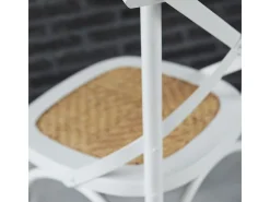 Lote de 2 sillas bistró de caoba y ratán