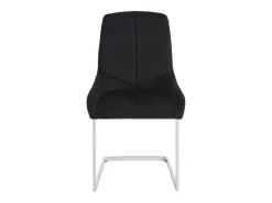 Lote de 2 sillas cantilever de terciopelo y metal cromado - Negro - BERLONA
