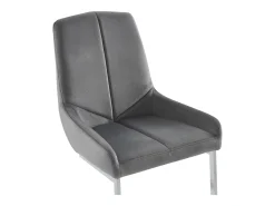Lote de 2 sillas cantilever de terciopelo y metal cromado - Gris - BERLONA