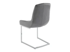 Lote de 2 sillas cantilever de terciopelo y metal cromado - Gris - BERLONA