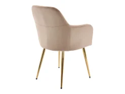 Lote de 2 sillas con brazos de terciopelo y metal dorado - Beige - ELEANA