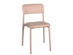 Lote de 2 sillas contemporáneas para cocina, dormitorio, comedor con cojín de cuero sintético acolchado RIM (Rosa)