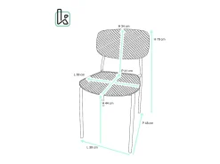 Lote de 4 sillas de cocina apilables Aza – Negro