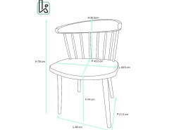 Lote de 2 sillas de cocina blancas con respaldo de estilo Windsor occidental, asiento de plástico flexible con respaldo envolvente DIA (Blanco)