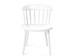 Lote de 2 sillas de cocina blancas con respaldo de estilo Windsor occidental, asiento de plástico flexible con respaldo envolvente DIA (Blanco)