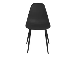 Lote de 4 sillas de cocina de diseño, asiento de plástico flexible, patas metálicas NOVA (negro)