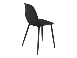 Lote de 4 sillas de cocina de diseño, asiento de plástico flexible, patas metálicas NOVA (negro)