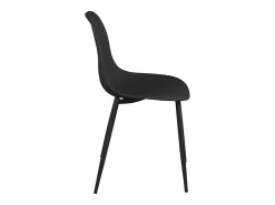 Lote de 4 sillas de cocina de diseño, asiento de plástico flexible, patas metálicas NOVA (negro)