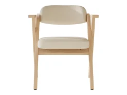 Lote de 2 sillas de comedor - Plegable - sillas de lino - Estructura de madera maciza - Beige