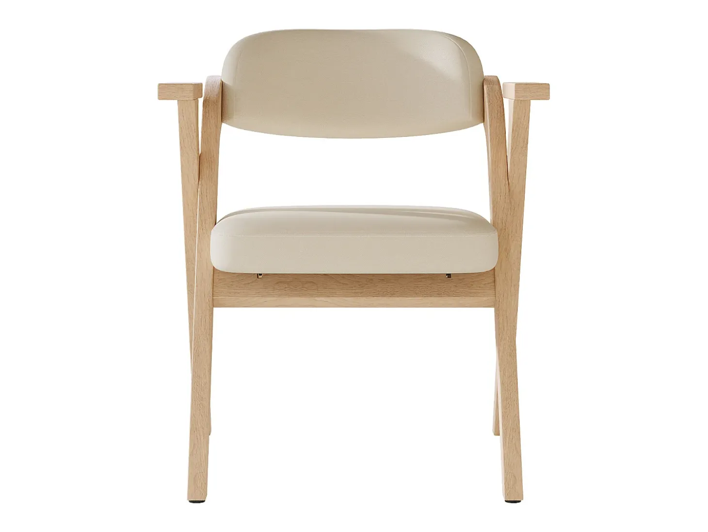 Lote de 2 sillas de comedor - Plegable - sillas de lino - Estructura de madera maciza - Beige