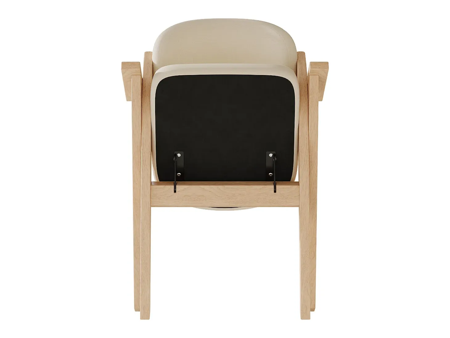 Lote de 2 sillas de comedor - Plegable - sillas de lino - Estructura de madera maciza - Beige