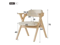 Lote de 2 sillas de comedor - Plegable - sillas de lino - Estructura de madera maciza - Beige