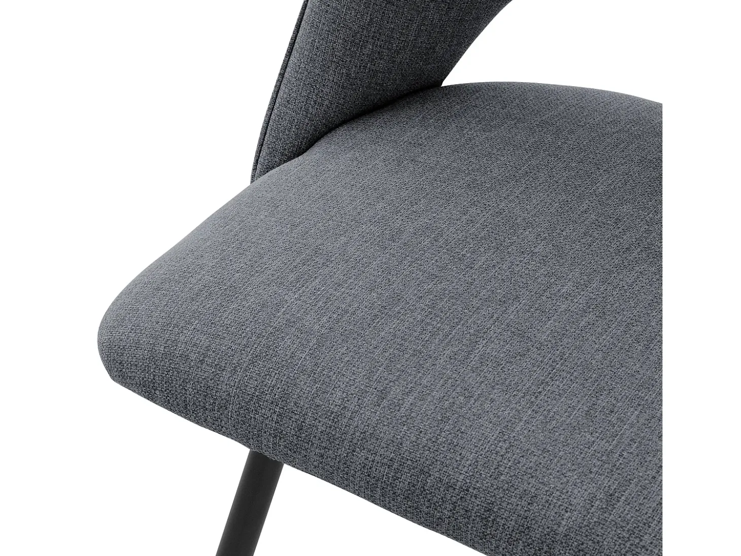 Lote de 2 sillas de comedor silla de cocina silla de salón respaldo tapizado gris