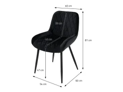 Lote de 6 sillas de comedor sillas de salón silla de cocina terciopelo negro