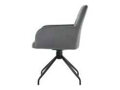 Lote de 2 sillas de comedor giratorias 360° con motivo de rombos, sillón acolchado, butaca moderna, terciopelo, gris antracita
