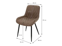 Lote de 6 sillas de comedor Sillas de salón Silla de cocina PU imitación piel marrón