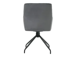 Lote de 4 sillas de comedor giratorias 360° con motivo de rombos, sillones tapizados, sillón moderno, terciopelo, gris antracita