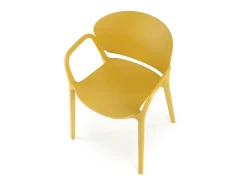 Lote de 4 sillas de diseño Romer de polipropileno amarillo mostaza
