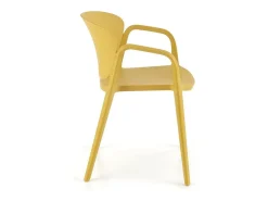 Lote de 4 sillas de diseño Romer de polipropileno amarillo mostaza