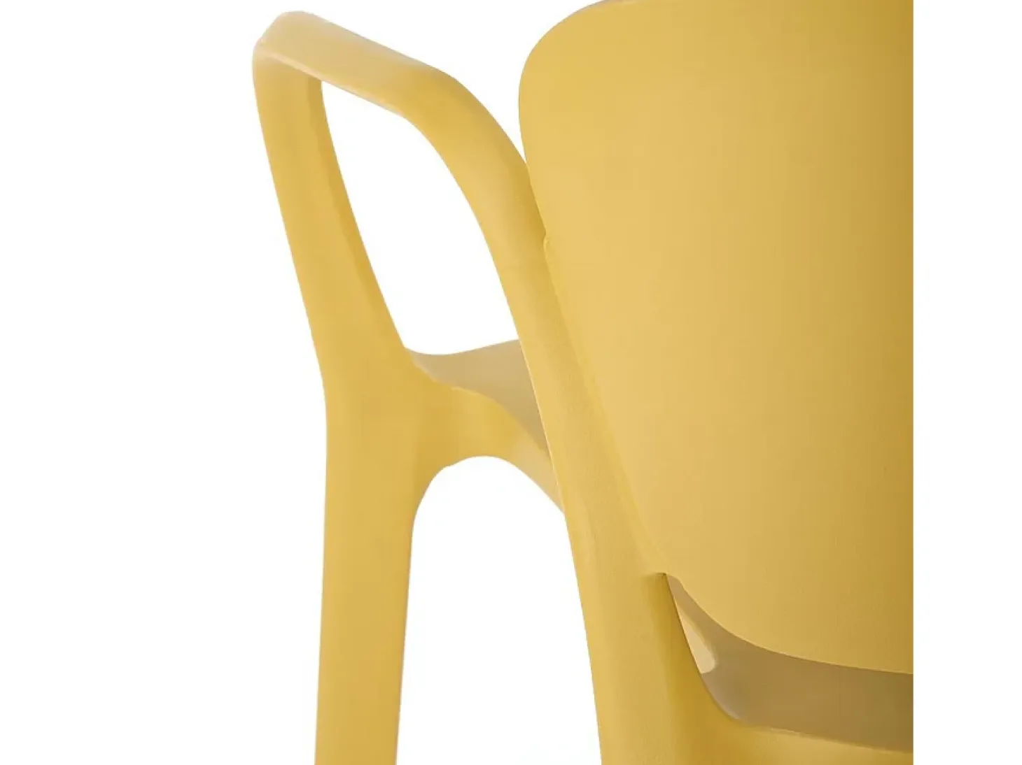 Lote de 4 sillas de diseño Romer de polipropileno amarillo mostaza