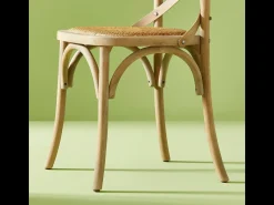 Lote de 2 sillas de madera maciza y rejilla L61 cm - BISTROT