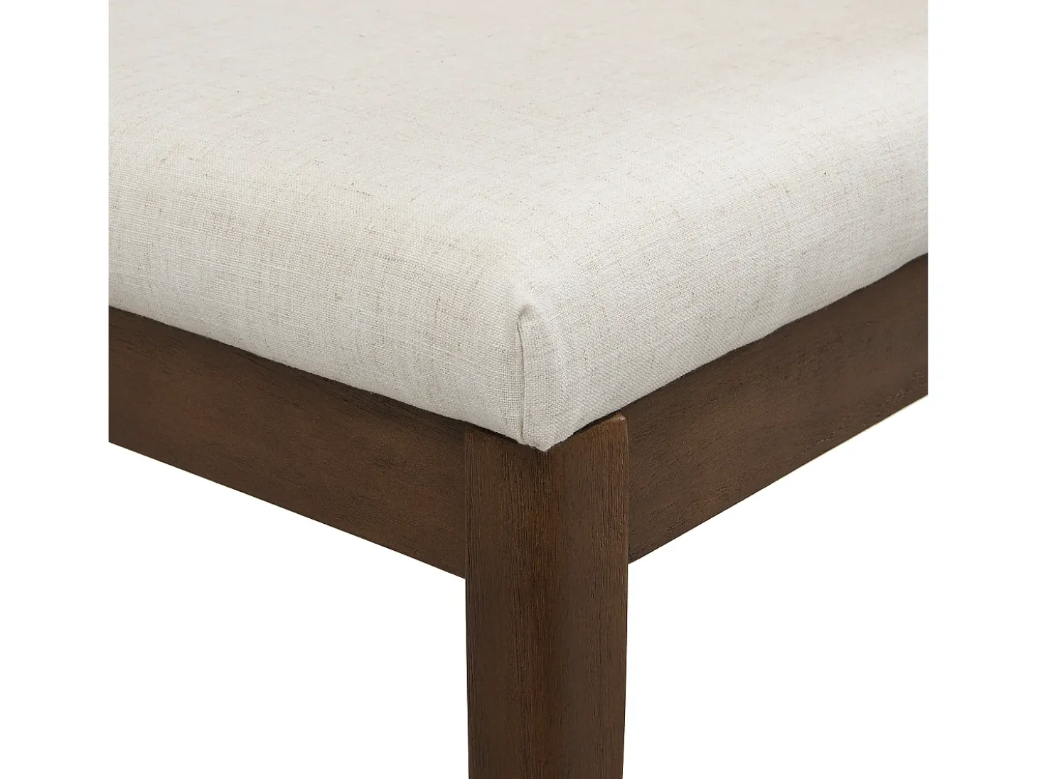 Lote de 6 sillas de madera maciza - Respaldo de ratán - Cojines de asiento de lino - Color nogal