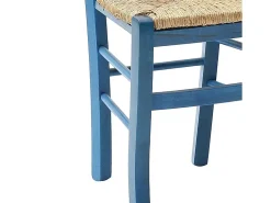 Lote de 2 sillas de peluche de madera azul 43x42x88 cm - CENISIA