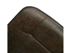 Lote de 4 sillas de piel sintética color castaño y patas de metal negro - BRUSELAS