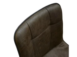 Lote de 4 sillas de piel sintética color castaño y patas de metal negro - BRUSELAS