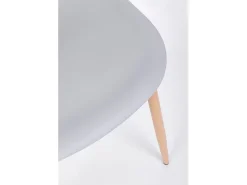 Lote de 4 sillas de polipropileno gris con patas de metal - MANDY
