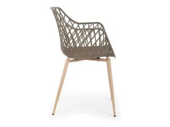 Lote de 4 sillas de polipropileno gris tórtola con patas de metal - OPTIK