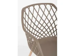 Lote de 4 sillas de polipropileno gris tórtola con patas de metal - OPTIK