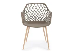 Lote de 4 sillas de polipropileno gris tórtola con patas de metal - OPTIK