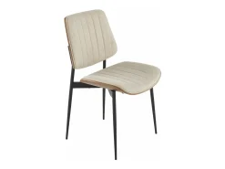 Lote de 2 sillas de tela acolchada beige H82,5 cm - GISELLE