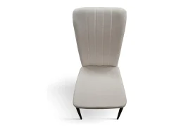 Lote de 6 sillas de tela beige y patas de metal negro - AMSTERDAM
