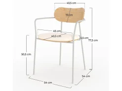 Lote de 2 sillas de tela beige y chapa de madera clara - Marine