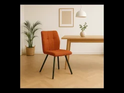 Lote de 4 sillas de tela con patas de metal negro L47 cm - MERY