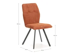 Lote de 4 sillas de tela con patas de metal negro L47 cm - MERY