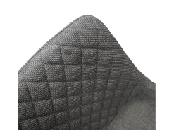 Lote de 4 sillas de tela gris y patas de metal negro - VIENA