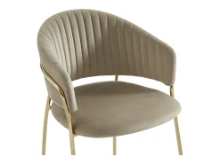 Lote de 2 sillas de terciopelo y metal dorado - Beige - MADOLIA